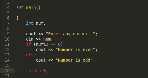 C++ : Program to check whether the entered number is odd or even