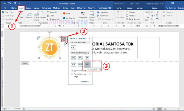 Tutorial Membuat KOP Surat Resmi Kantoran di Word 2 Logo