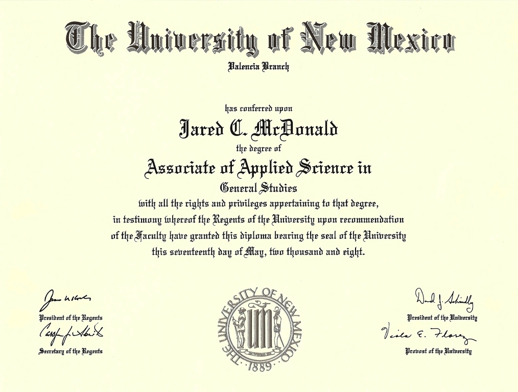 associates degree diploma template