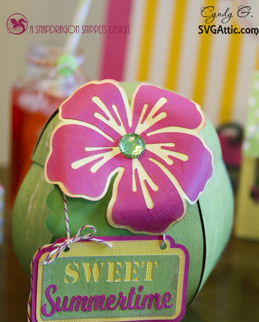 Watermelon with tropical flower