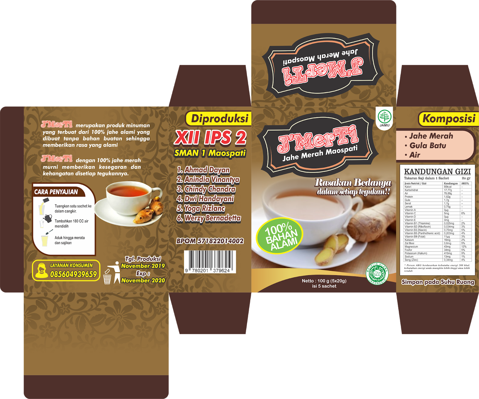 desain stikcer kopi kemasan 100 gram
