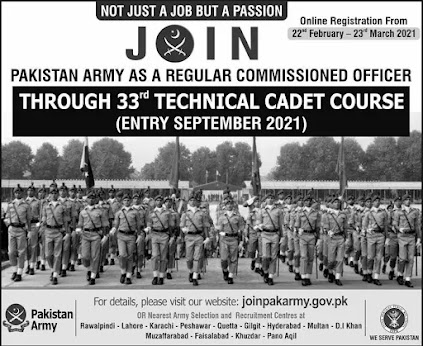 Pak Army Jobs as Regular Commissioned 2021