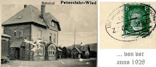 aus antiker Postkarte Bahnhof Peterslahr (Wied), geschrieben 1928