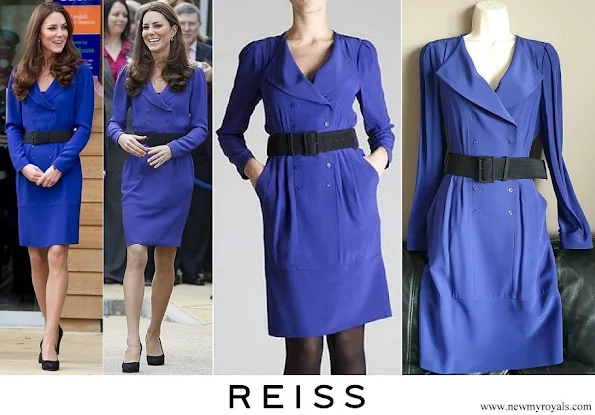 Kate Middleton wore a blue Reiss Trina Sheath Dress