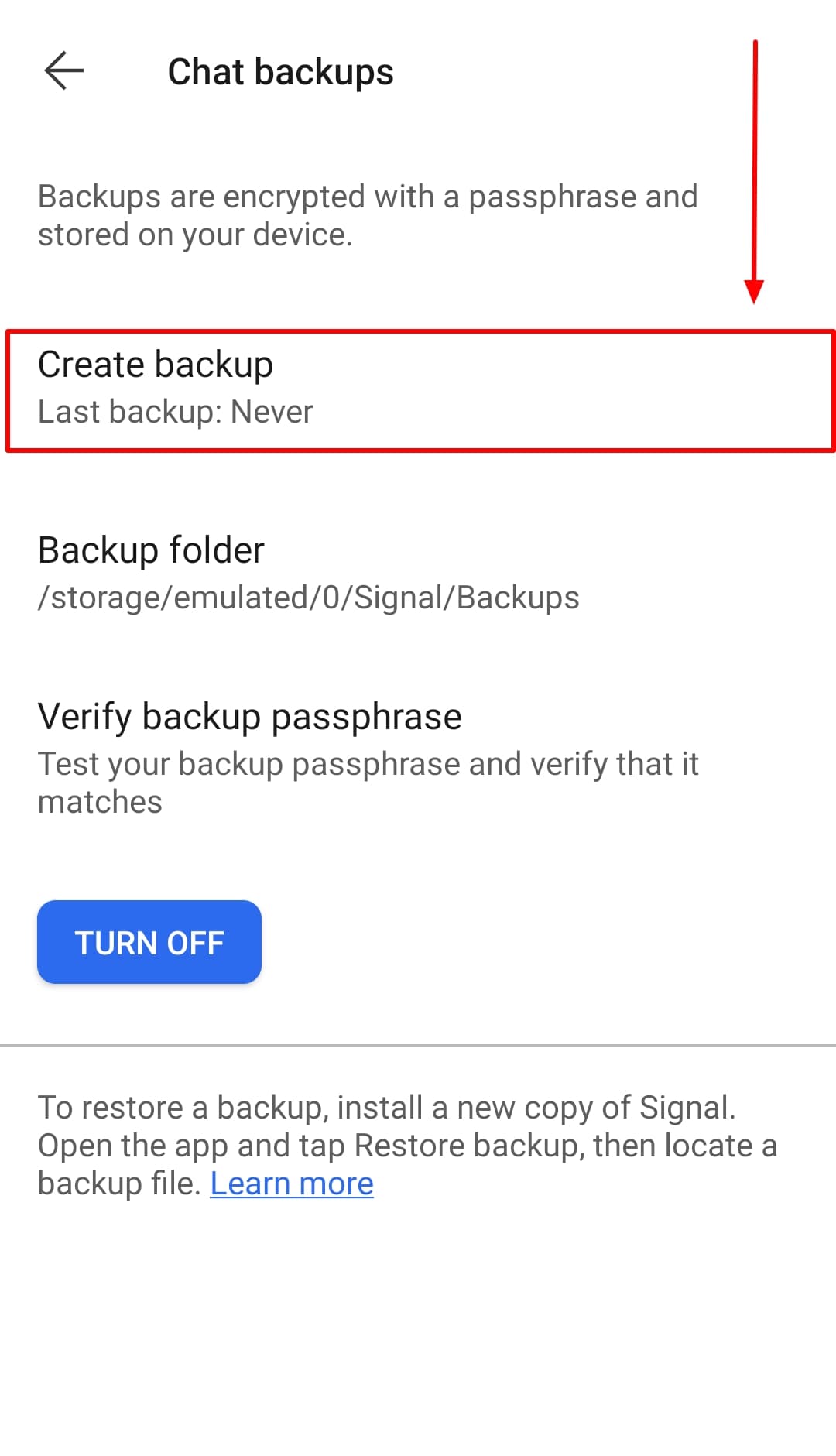 How to backup Signal messages?