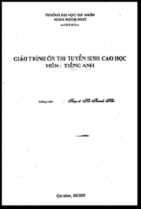 Giáo Trình Ôn Thi Tuyển Sinh Cao Học Môn Tiếng Anh - Hà Thanh Hải