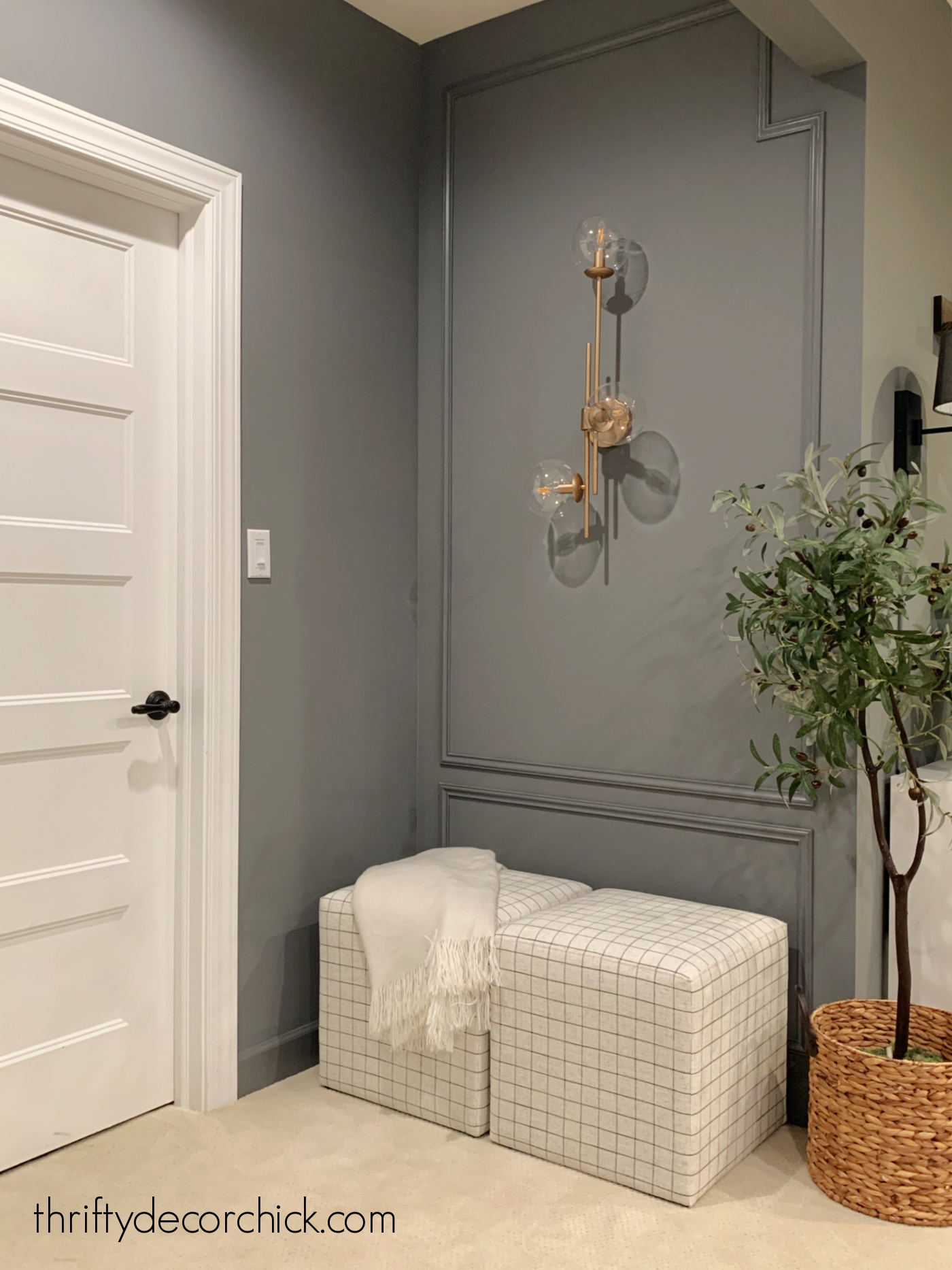 modern accent wall with decorative trim