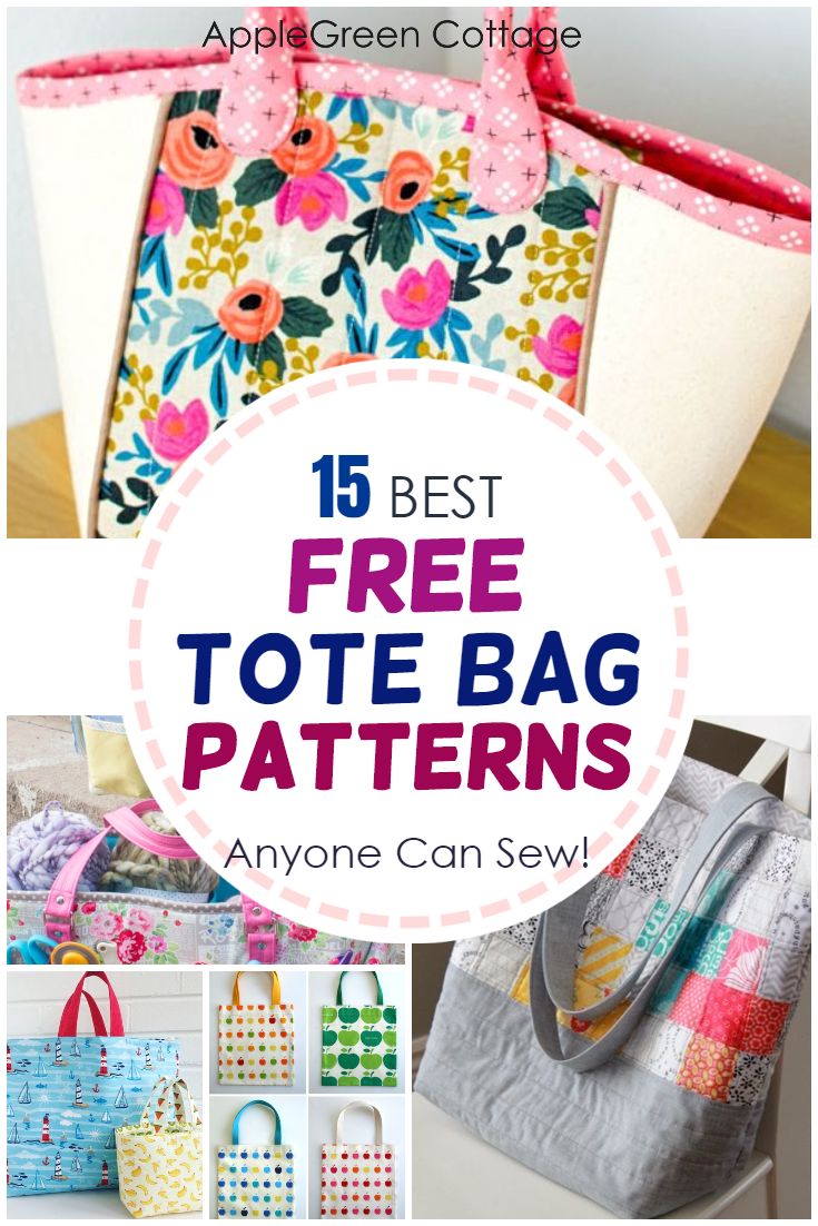 15+ Best Tote Bag Patterns - AppleGreen Cottage