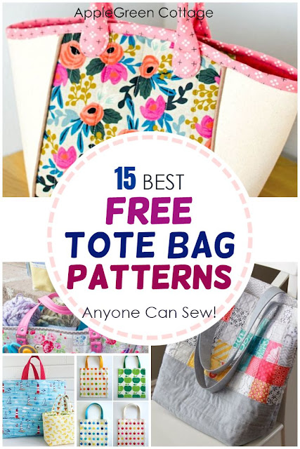 15+ Best Tote Bag Patterns - AppleGreen Cottage