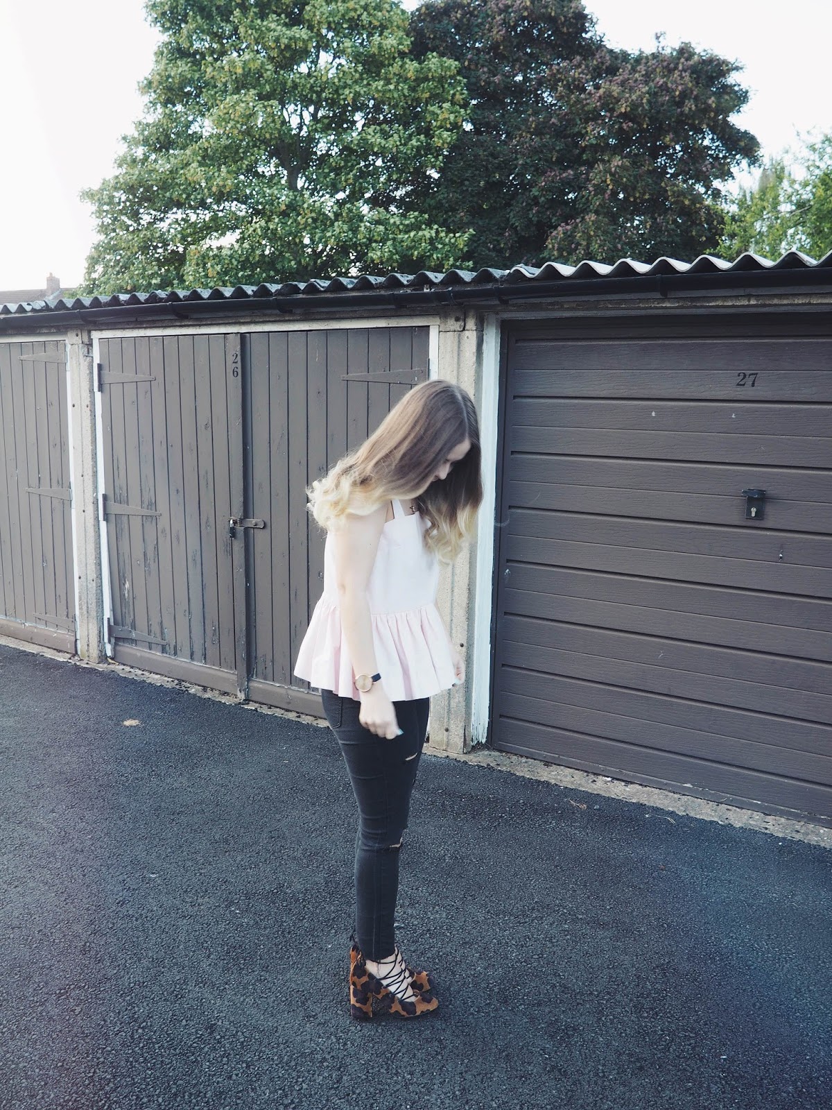 OOTD: Topshop Boutique Pink Peplum & Ripped Jeans | BIRD BLOOM