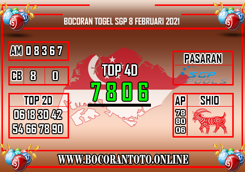 Bocoran Togel Sgp 8 Februari 2021 – Prediksi Togel Hongkong