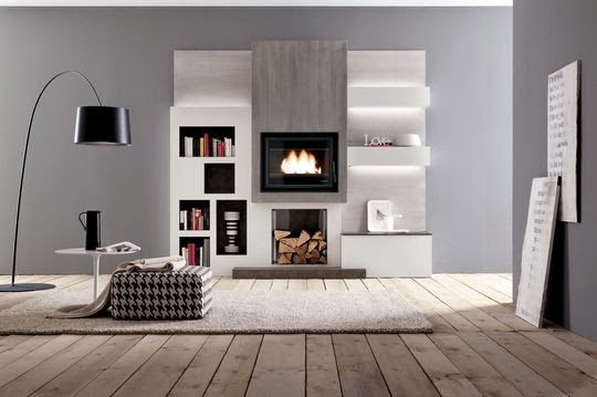  Chimenea integrada en mueble