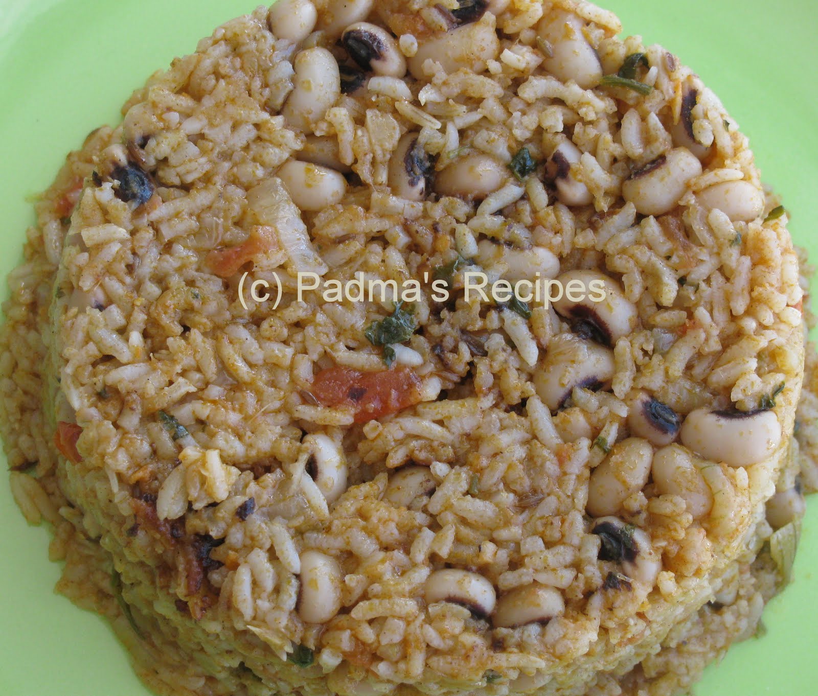 Padma's Recipes BLACK EYE BEAN RICE