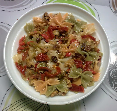 Pasta de Colores con Frutos Seco