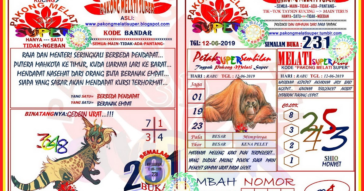 Triple Fajar Pakong Lama Kode 12 06 2019