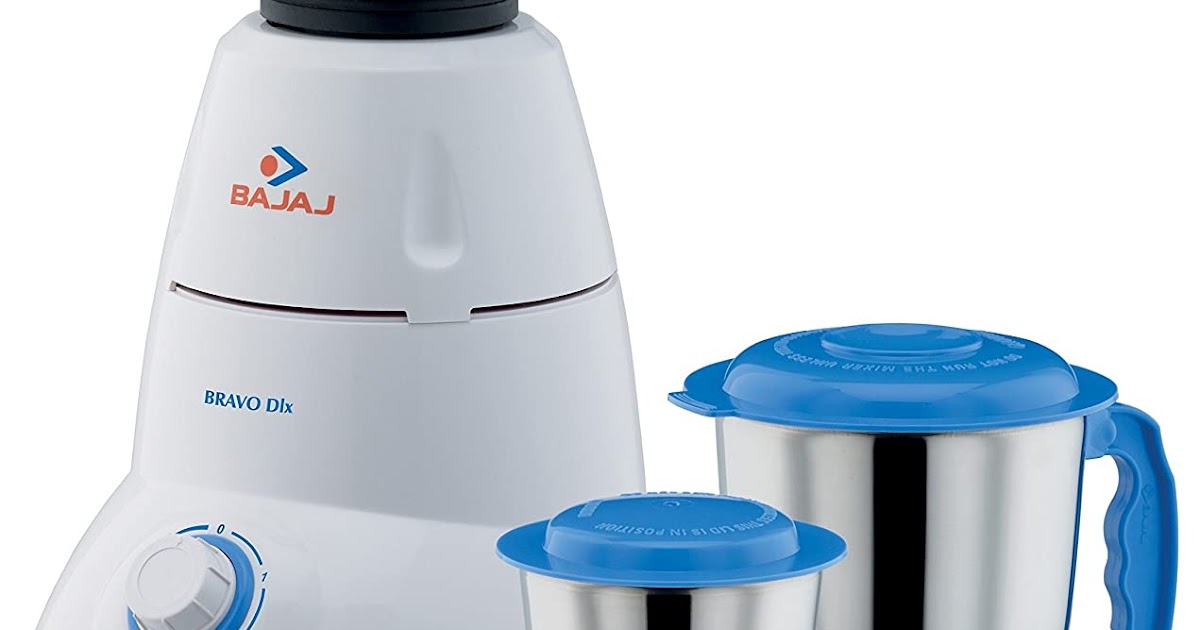 Bajaj Bravo Dlx 500Watt Mixer Grinder (White/BLUE) Ambisys