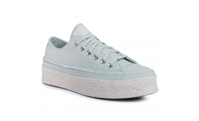 Espadrile CONVERSE de femei ieftine verzi cu talpa groasa la moda