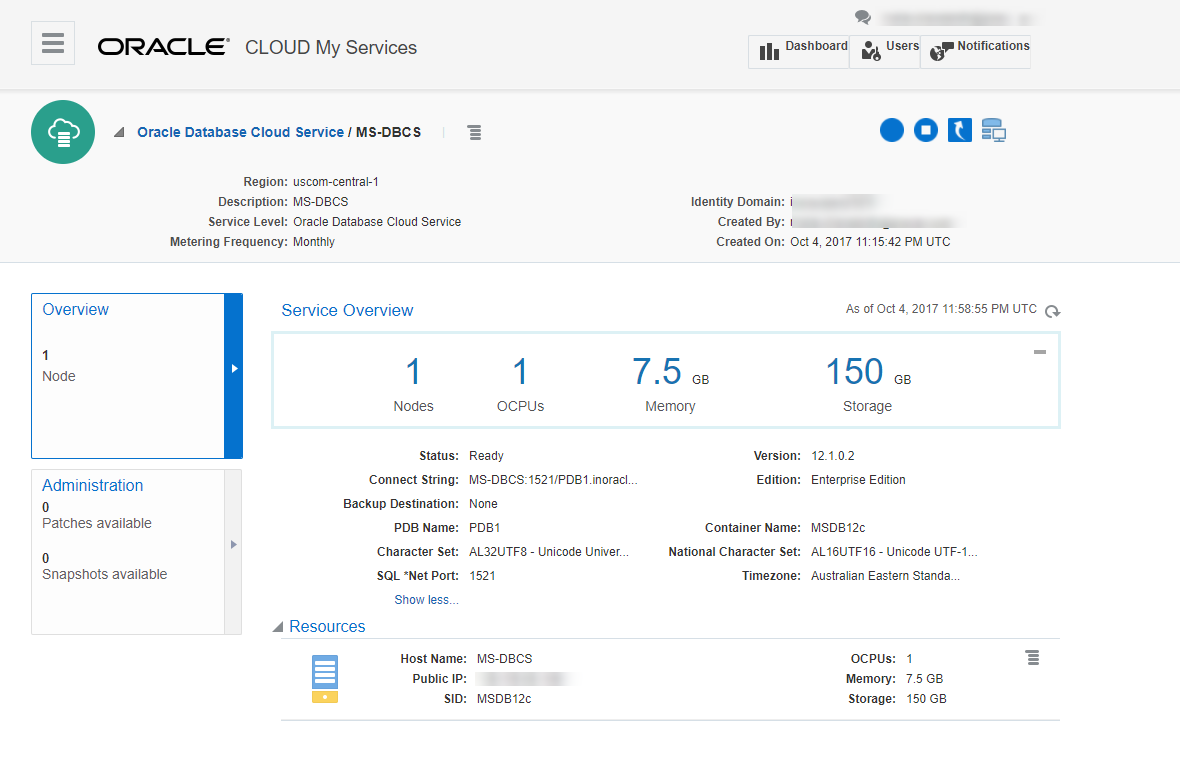 Cloud@Cloud: Create Database Cloud Service (DBCS) using Oracle Cloud ...