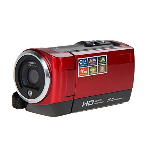 PremiumAV 16MP HD 720P Digital Video Camcorder Camera with DV DVR 2.7-inches TFT LCD 16X Zoom (Red) 