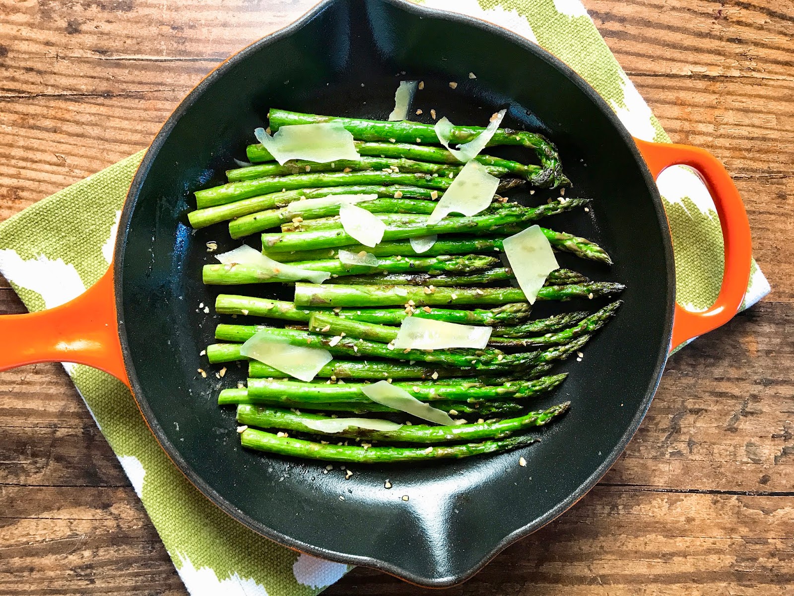 Skillet Asparagus with Minced Garlic and Parmigiano Reggiano