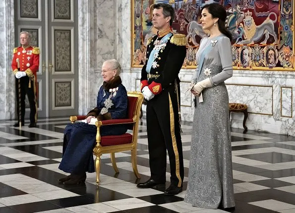 Crown Prince Frederik and Crown Princess Mary were present at the reception at at Christiansborg Castle