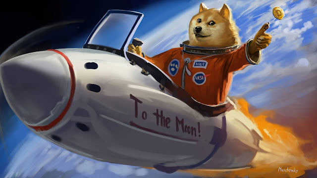 Doge To The Moon Desktop HD Wallpaper