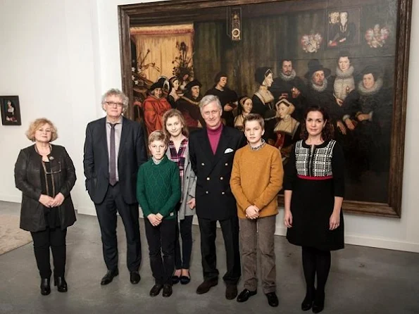 King Philippe, Crown Princess Elisabeth, Prince Gabriel and Prince Emmanuel visited "In Search of Utopia" exhibition