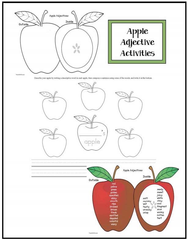 Apple Adjectives Classroom Freebies