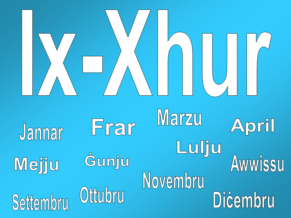 Il-Malti għat-Tfal: Ix-xhur