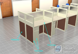 meja cubicle Knockdown  Meja partisi bongkar pasang  Furniture semarang