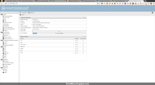 DriveMeca instalando el NAS OpenMediaVault paso a paso
