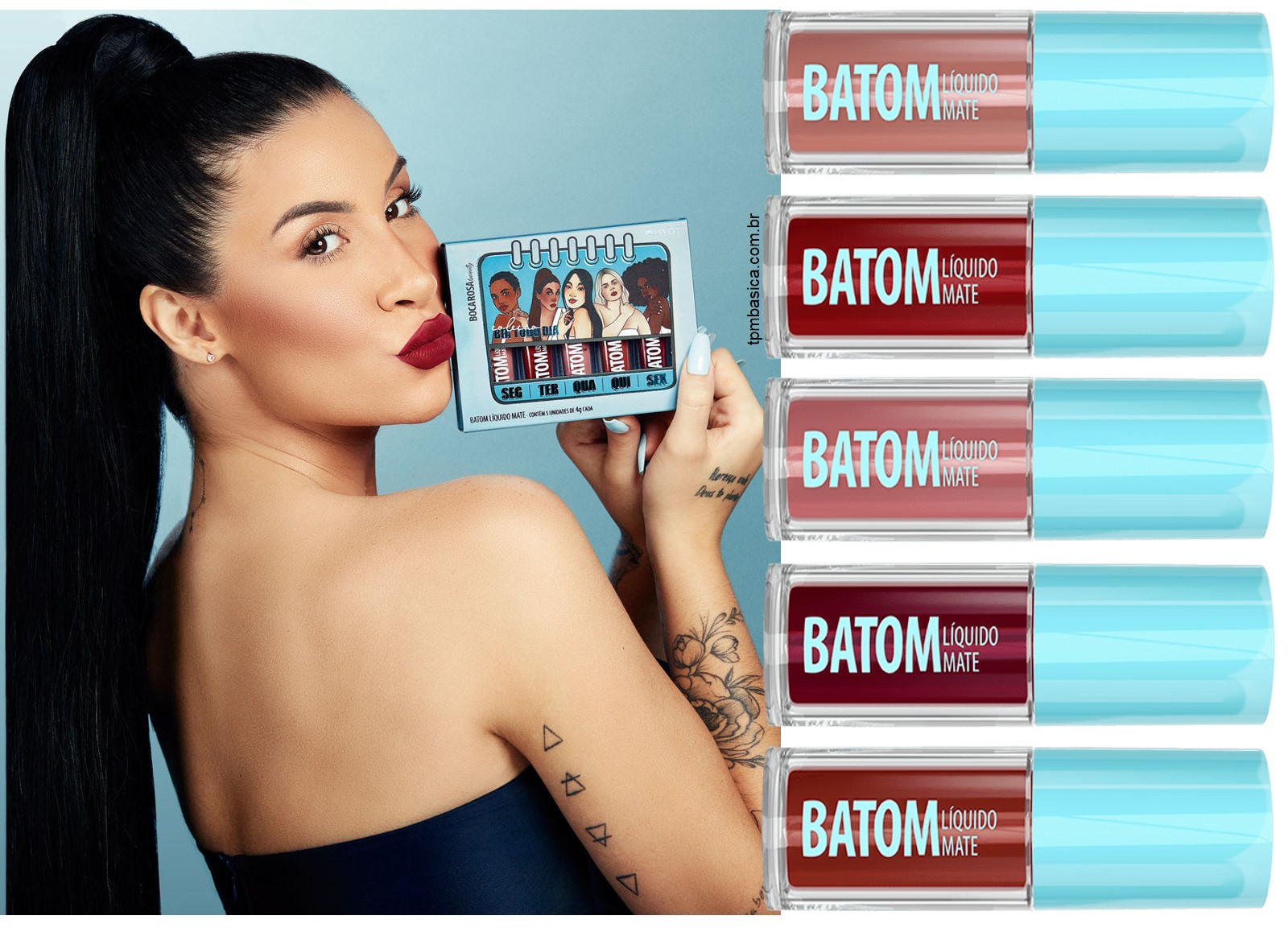 TPM Básica: Lançamento ~> Kit de Batons Boca Rosa Bia Todo Dia!