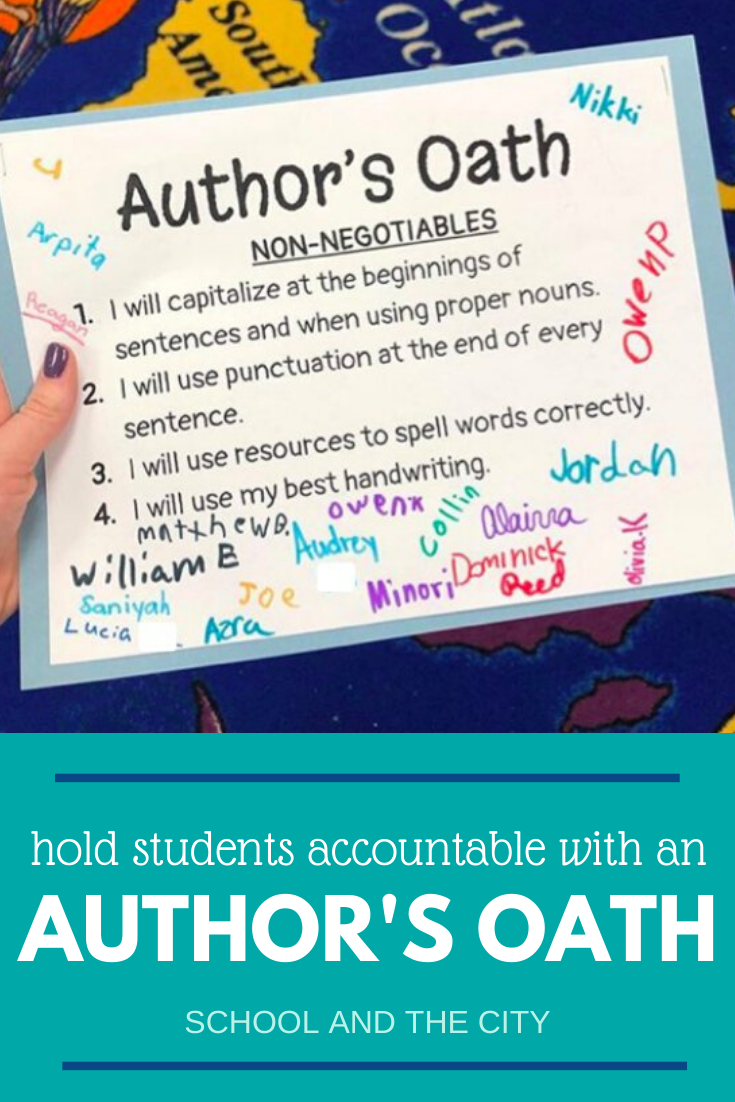 Hold students accountable during writing with an Author's Oath. 