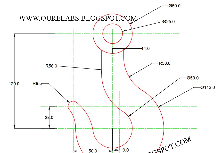 step by step procedure to draw hook 2D drawing using AutoCAD