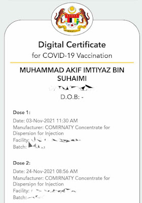 Vaksin dos 2, vaccine second dose, pfizer, vaccine for covid19,  digital certificate for Covid19 vaccination, tarikh temujanji vaksin covid19