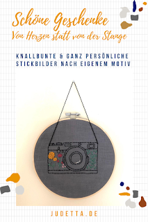 Ein wirklich tolles und ganz persönliches Geschenk zu Weihnachten, zum Geburtstag, zwischendurch oder für sich selbst: Individualisierbare und personalisierbare Stickbilder mit Buchstaben, Blumen, von Fotos, Kinderbildern oder anderen Wunschmotiven // Mehr Geschenkideen gibt es auf judetta.de – Der Familienblog für mehr Leichtigkeit im Alltag