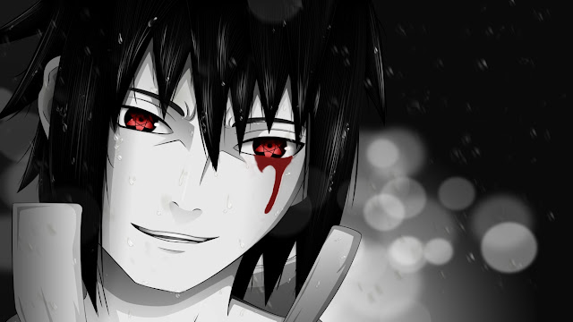 wallpaper sasuke black and white