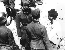 NAZI GERMANS INTERROGATE CAPTURED JEWISH FIGHTER - WARSAW GHETTO UPRISING