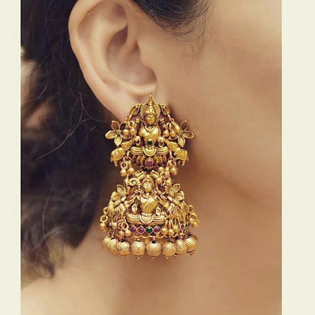 Golden jhumkaas earrings