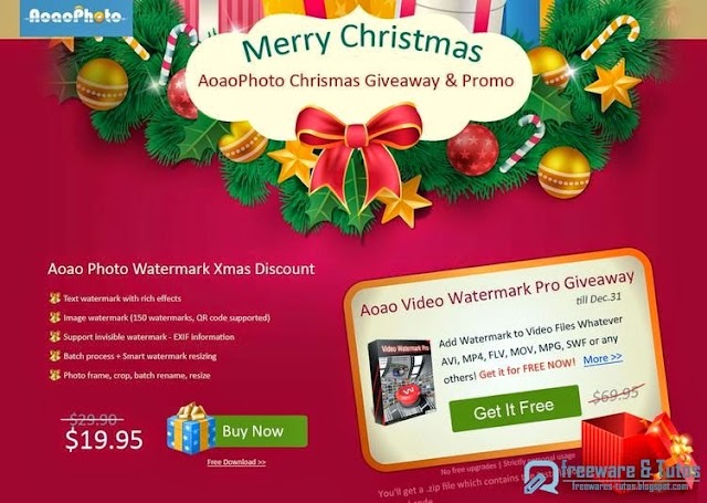 Offre promotionnelle : Aoao Video Watermark Pro gratuit pour Noël !