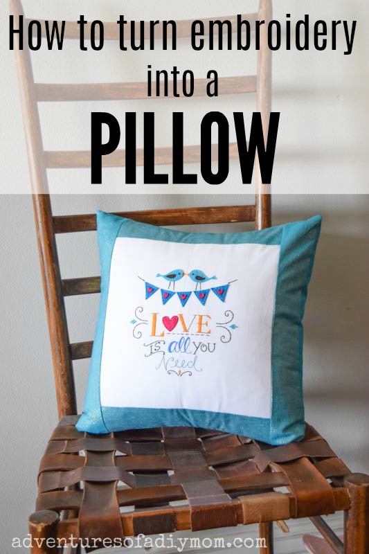 DIY Embroidered Pillow Adventures of a DIY Mom