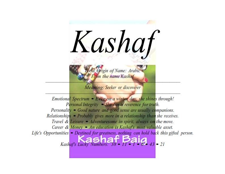 Firstnamestore Com Meaning Of The Arabic Boy And Girl Name Kashaf Is Discoverer