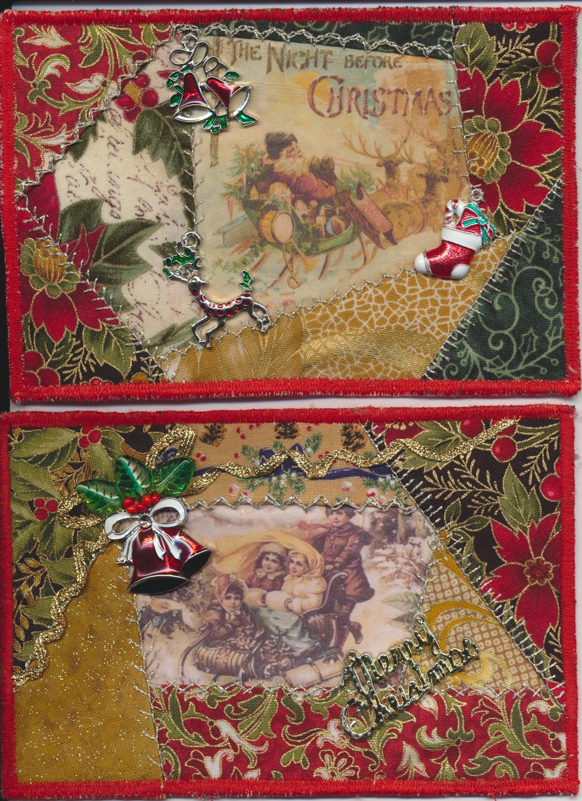 Viv's Crazy Quilting Journey Crazy Quilted Christmas Postcards