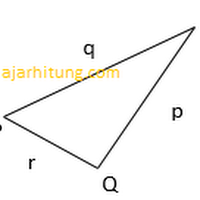 Pada sebuah segitiga pqr diketahui sisi-sisinya p, q, dan r. dari pernyataan berikut yang benar adal