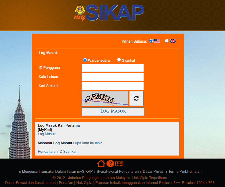 Login mysikap Cara Daftar