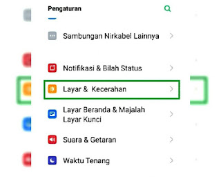 Pengaturan Layar & Kecerahan