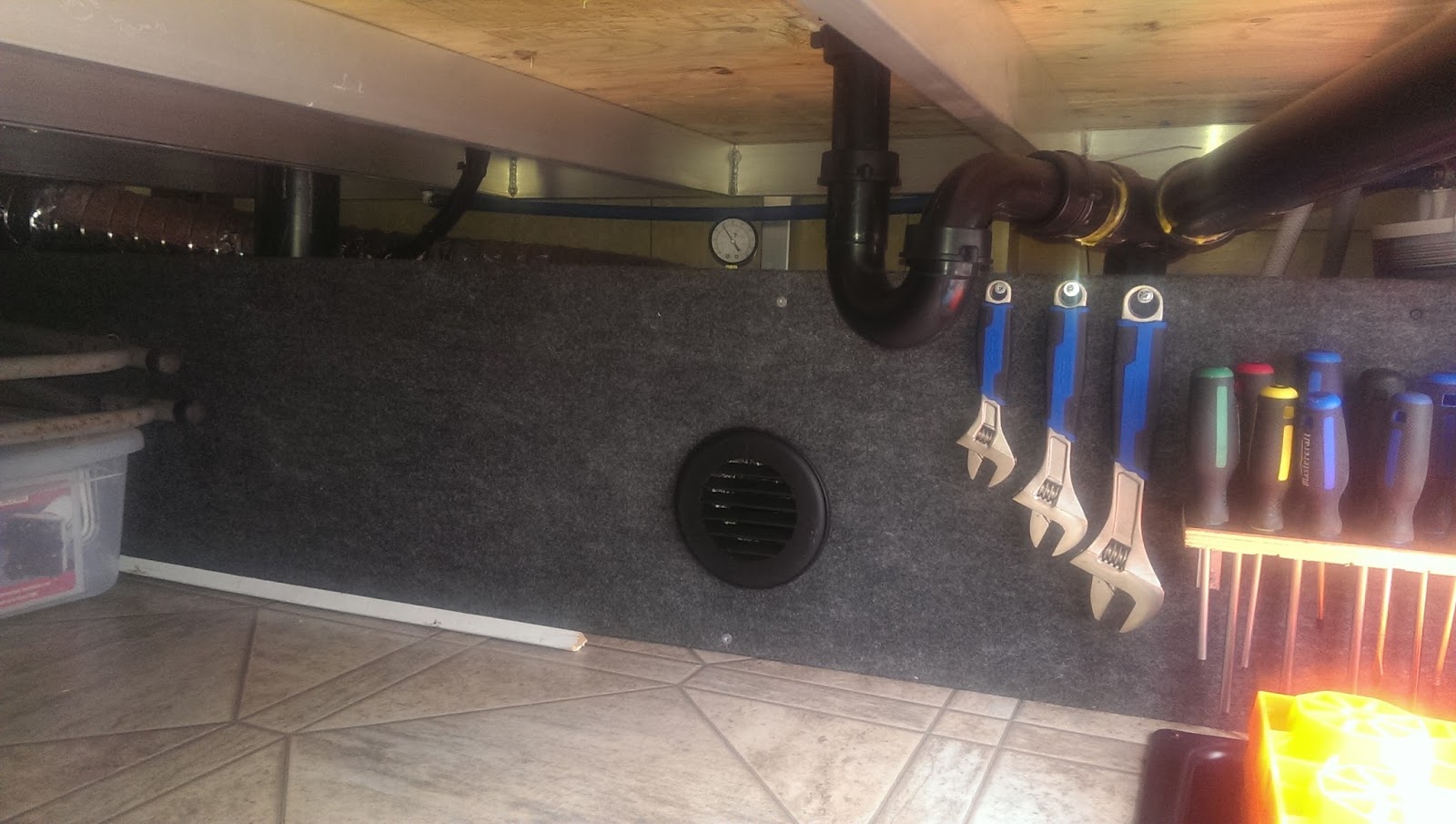 Panel installed back in to place. All that is showing is the pressure