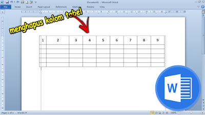 cara menghilangkan kolom di word