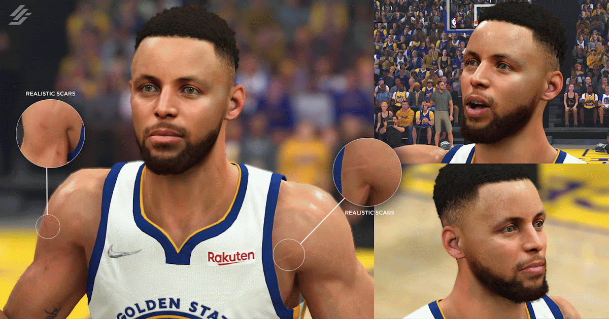 NBA 2K22 Stephen Curry Cyberface V2 (Hairstyles Switching) by Monja
