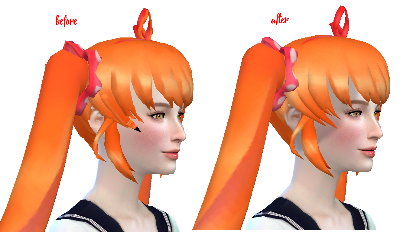Sims 4 Mod Yandere Simulator Osana Najimi Hair Mod V2 Glitches Fix 336